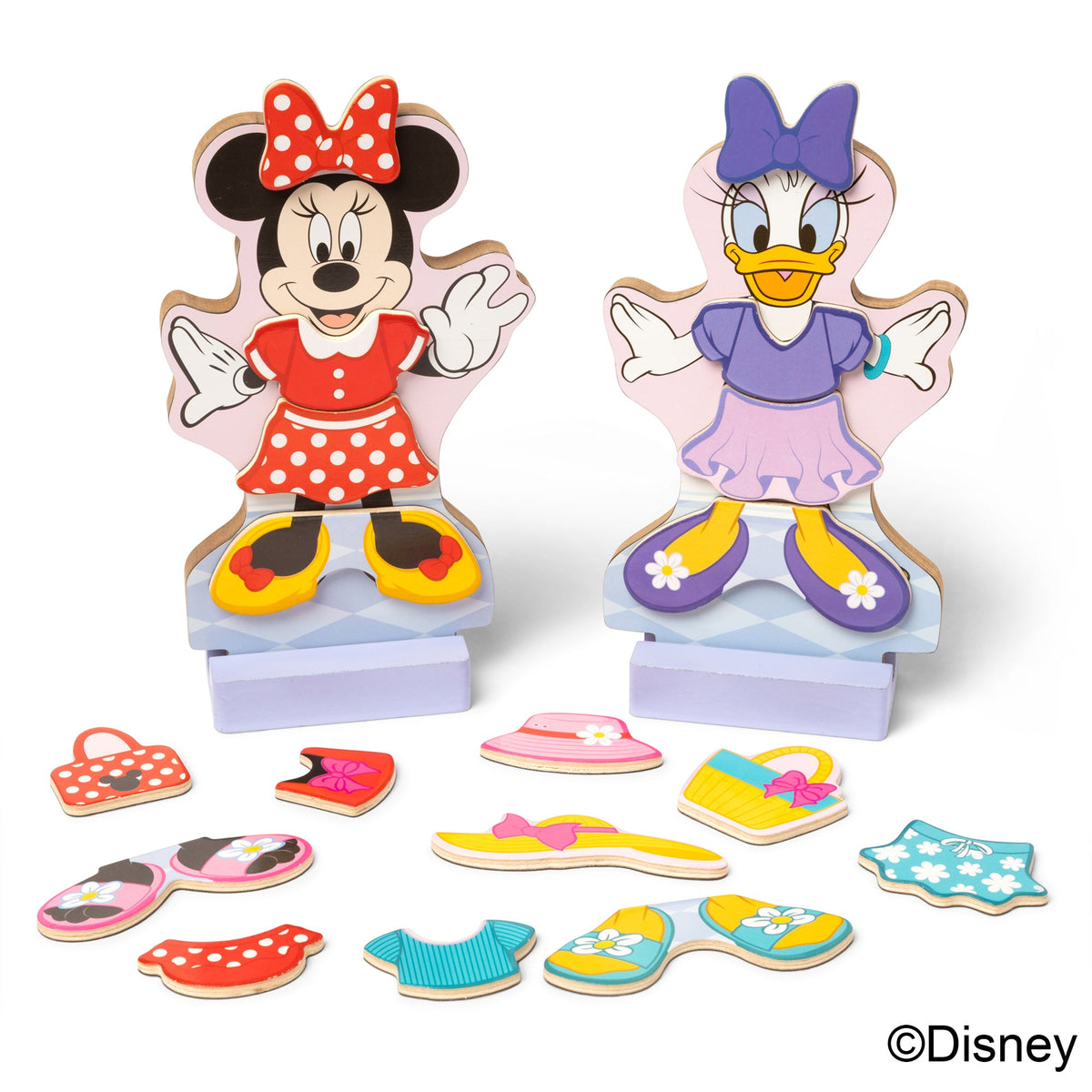 Disney Minnie & Daisy Deluxe Wooden Magnetic Dress-Up B8