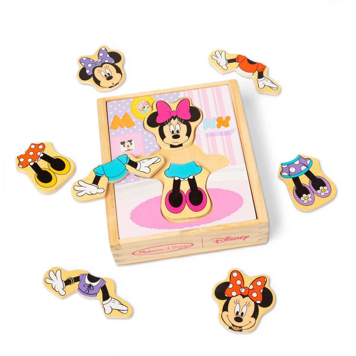 Disney Minnie Mouse Wooden Mix & Match Dress-Up Puzzle K8