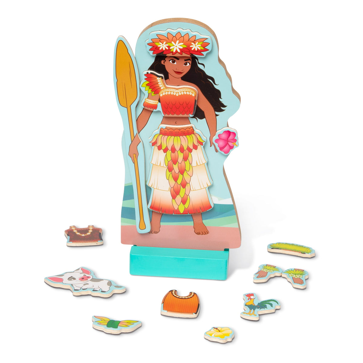 Disney Moana Wooden Magnetic Dress-Up Play Set K9