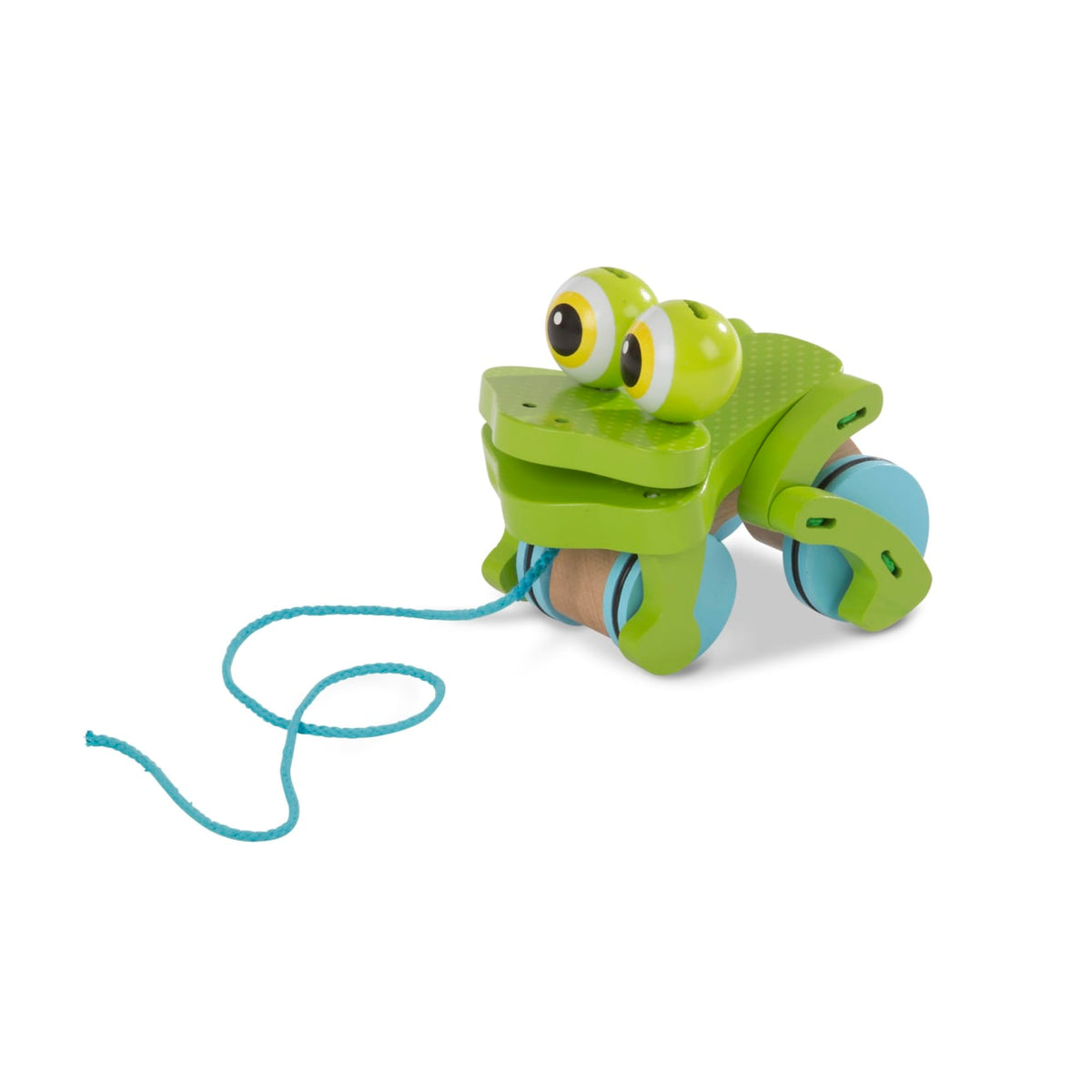 First Play Frolicking Frog Wooden Pull Toy H3