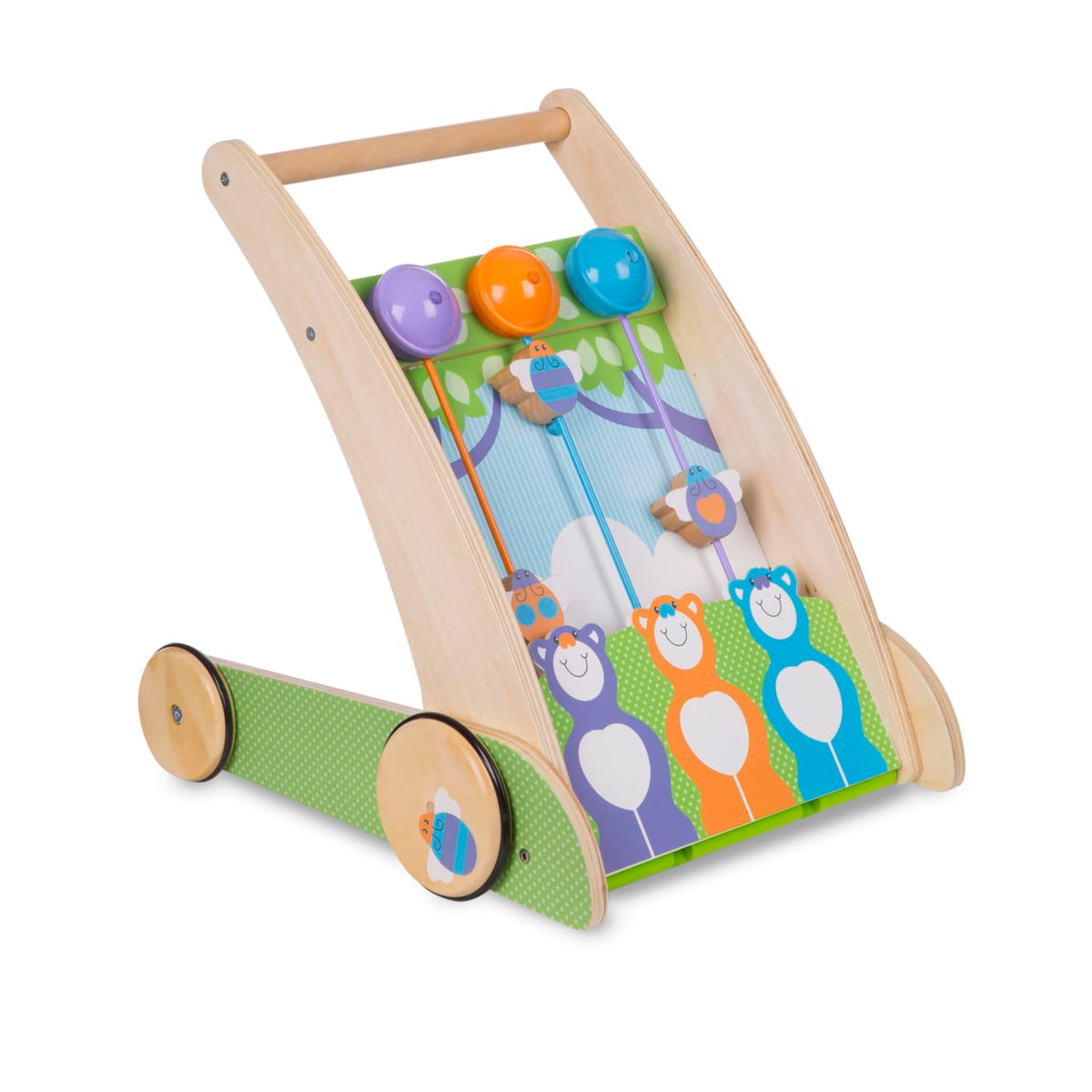 First Play Wooden Ring and Ding Forest Friends Push Toy Q7