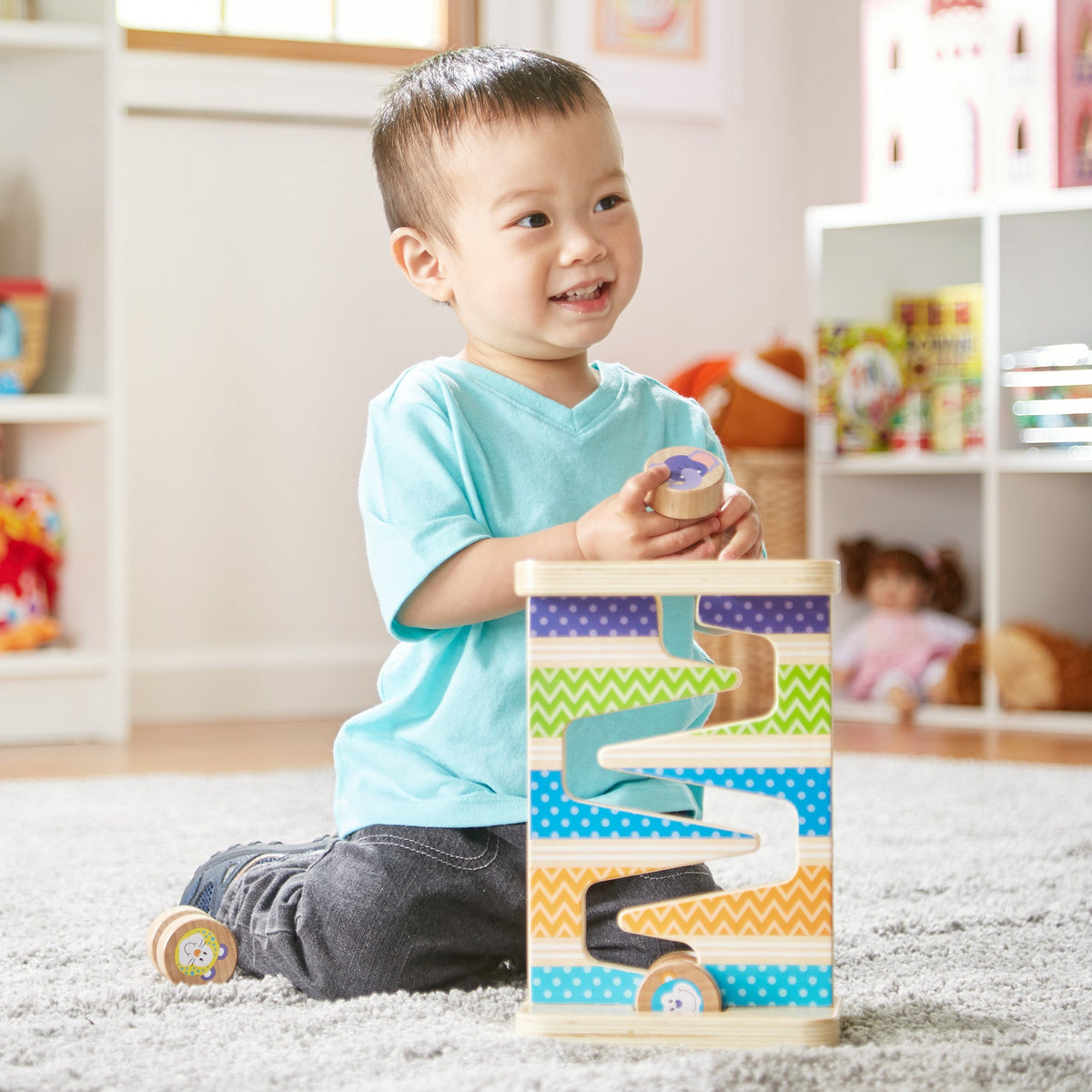 First Play Wooden Safari Zig-Zag Tower Q9