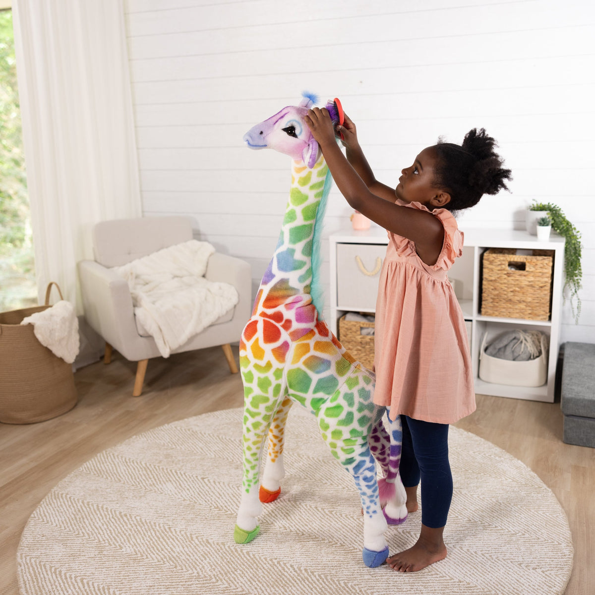 Rainbow Giraffe Lifelike Plush B8