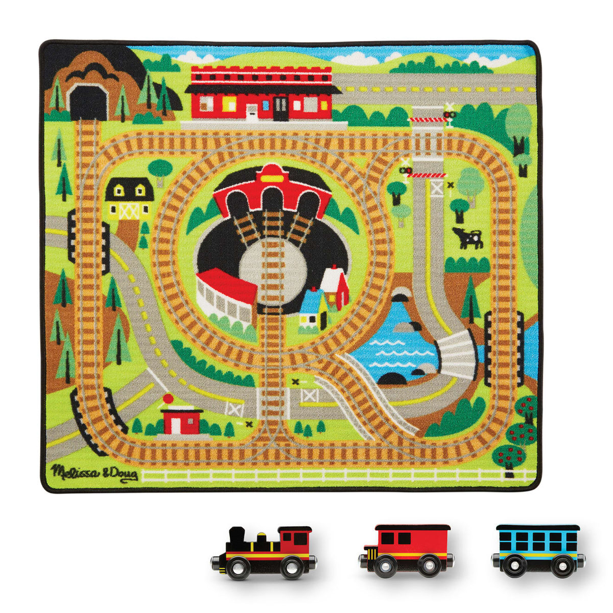 Round the Rails Train Rug Z1
