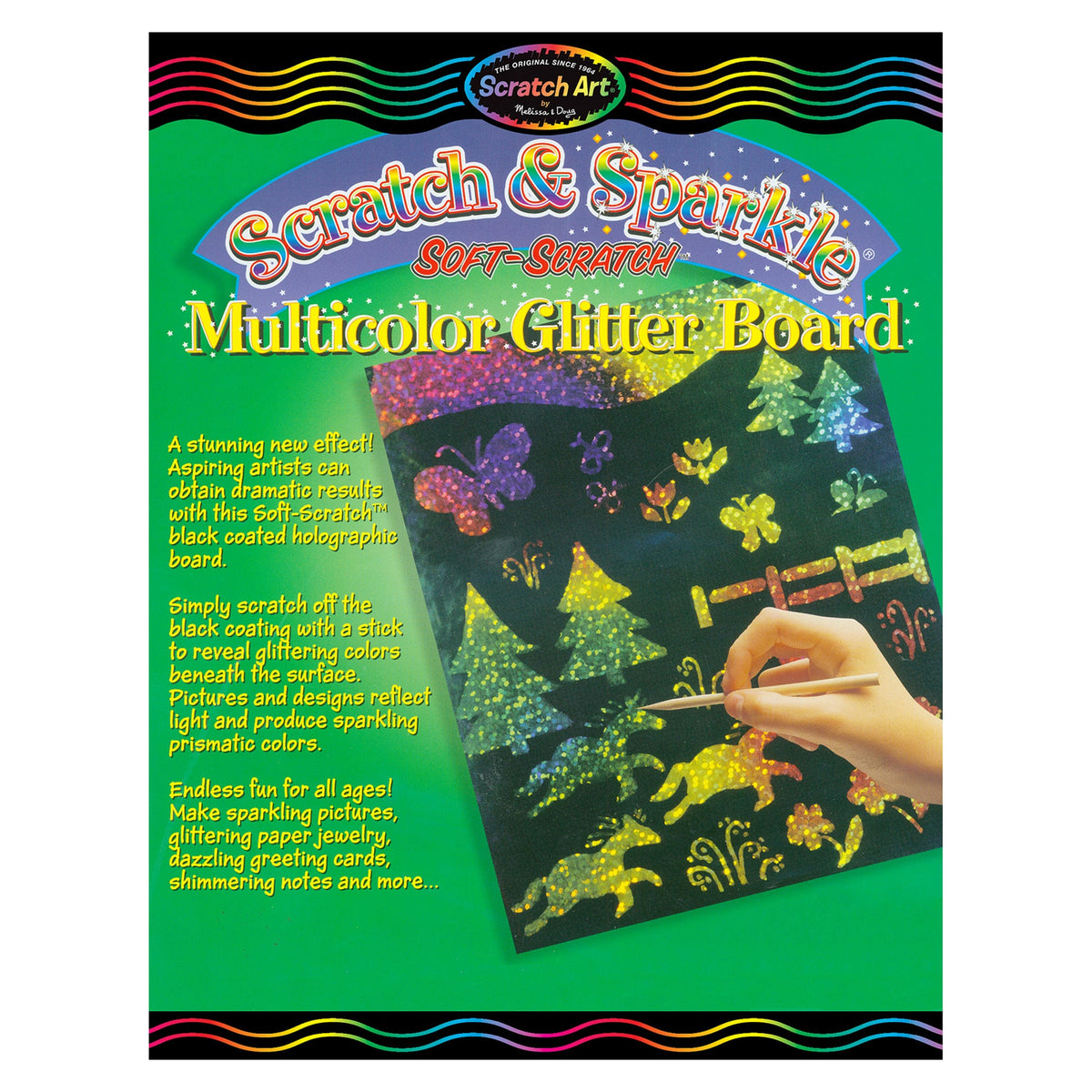 Scratch & Sparkle Multicolor Glitter w/stylus (10 boards) K4