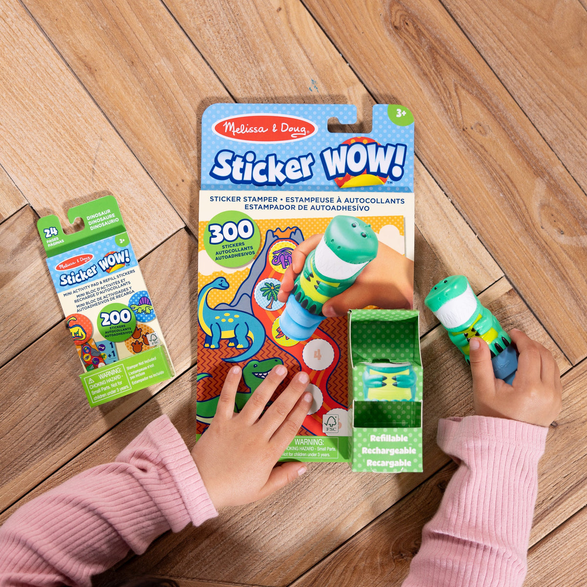 Sticker WOW!™ Dinosaur Bundle: Activity Pad & Sticker Stamper + Mini Activity Pad and 200 Refill Stickers H7