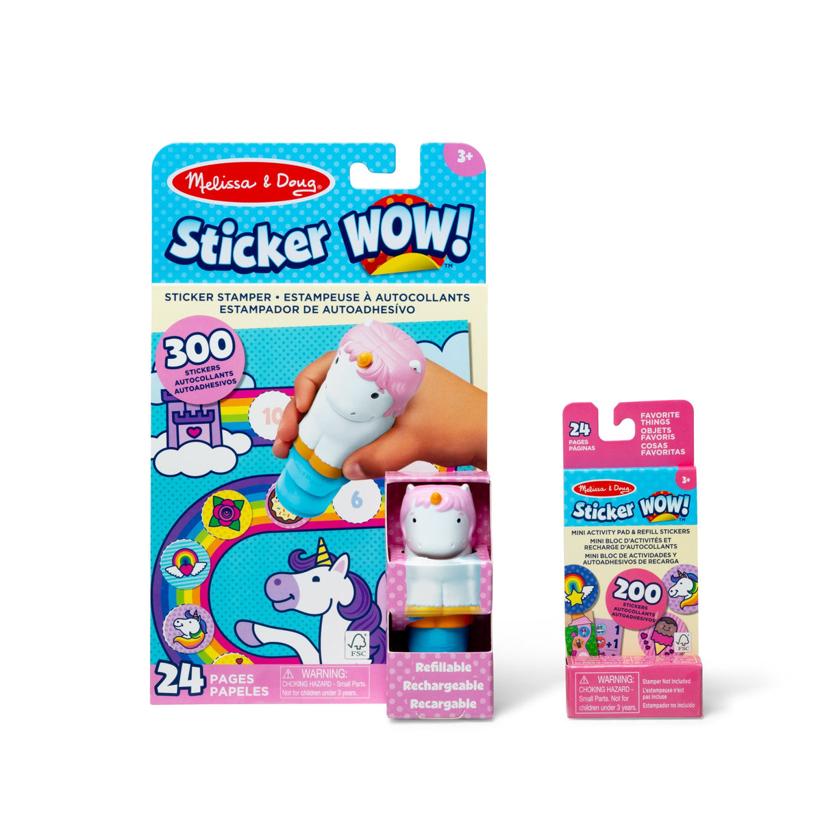 Sticker WOW!™ Unicorn Bundle: Activity Pad & Sticker Stamper + Mini Activity Pad and 200 Refill Stickers O2