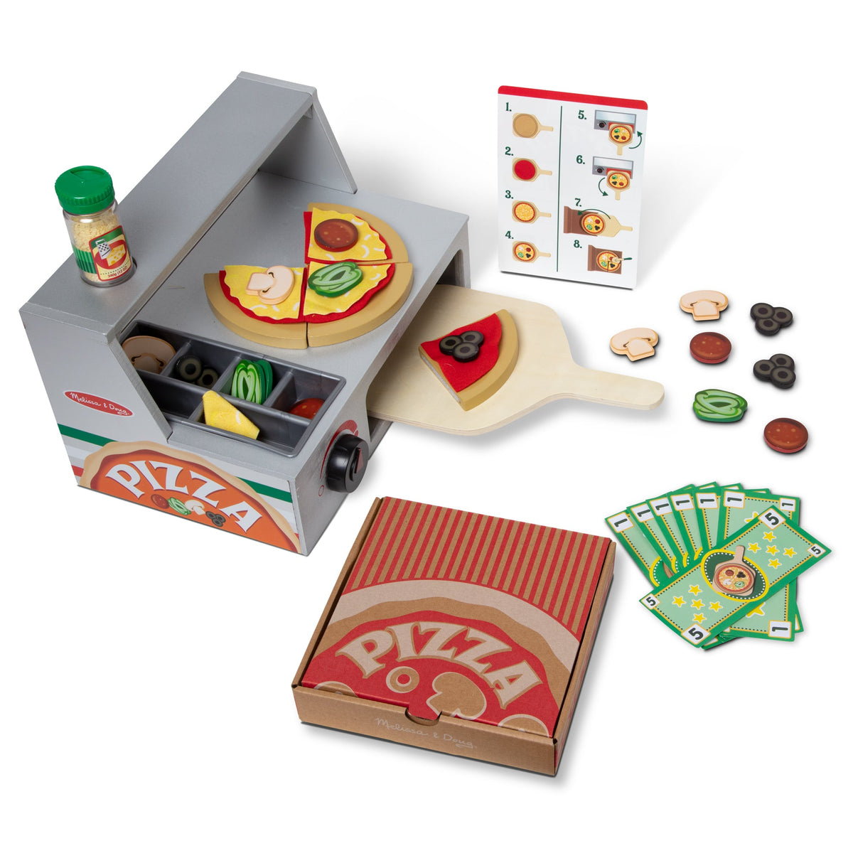 Top & Bake Pizza Counter - Wooden Play Food T7