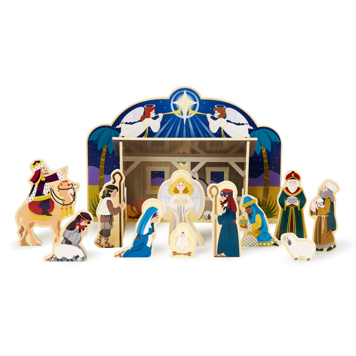 Wooden Christmas Nativity Set T9