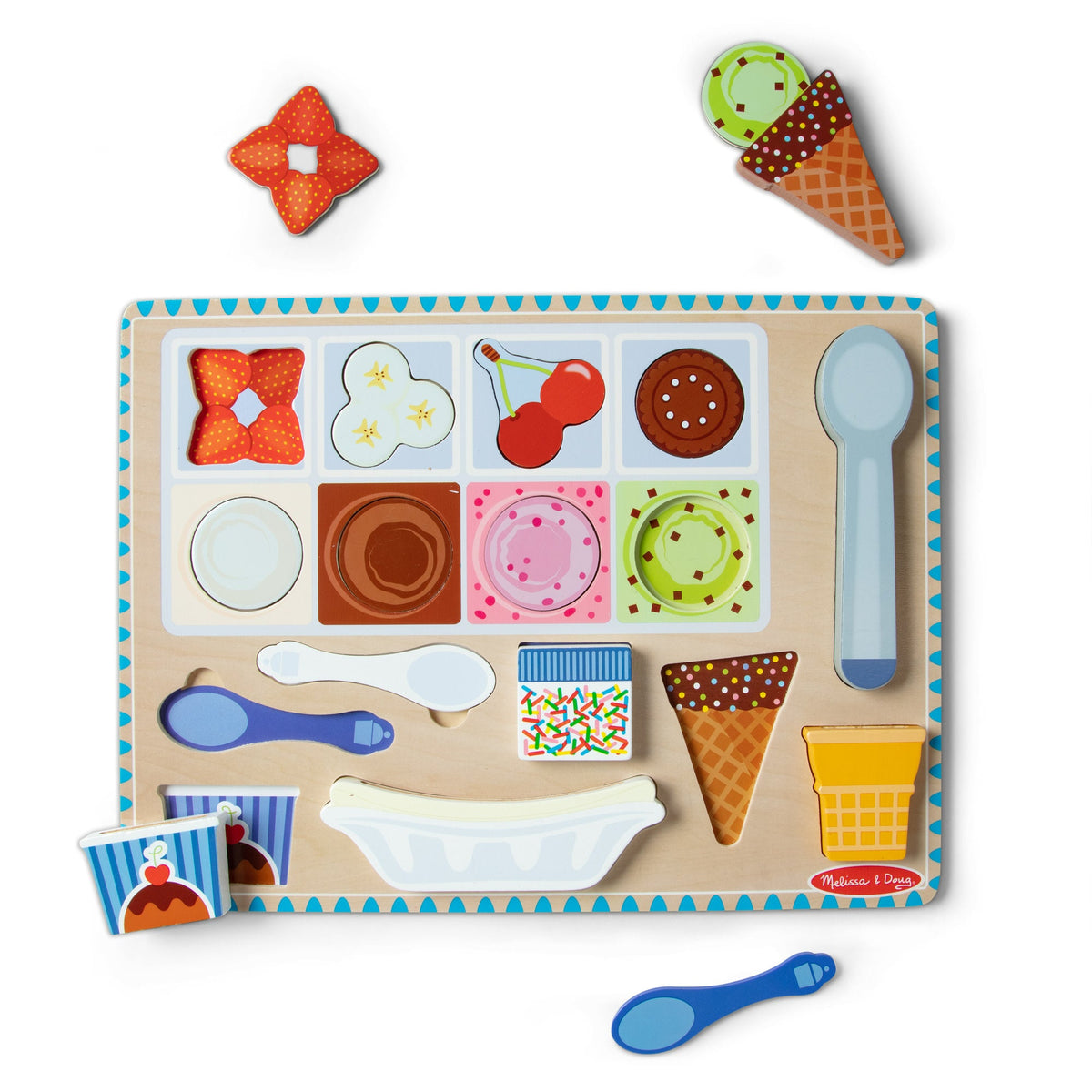 Wooden Magnetic Ice Cream Puzzle & Play Set - 16 Pieces G1