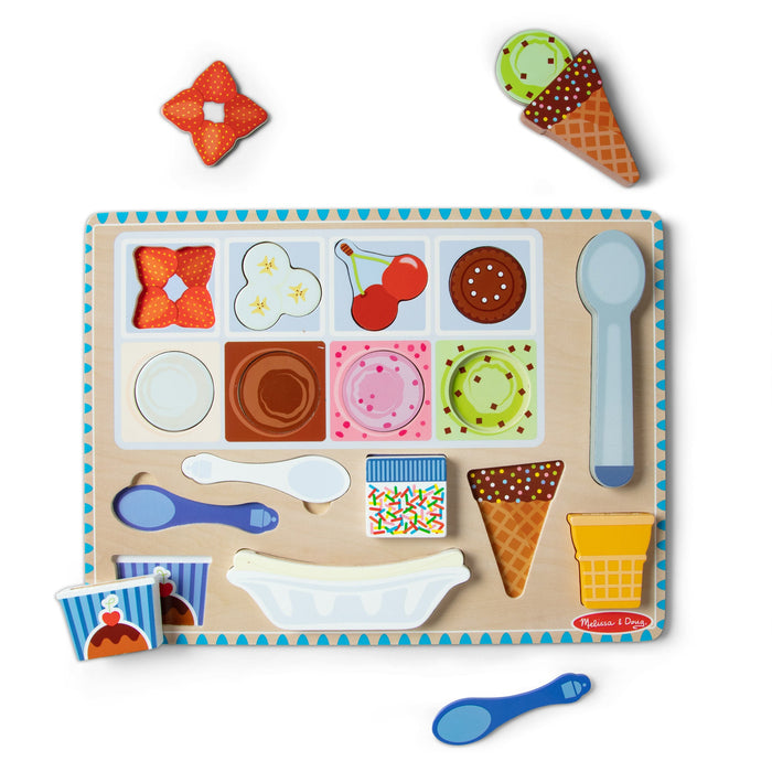 Wooden Magnetic Ice Cream Puzzle & Play Set - 16 Pieces S2