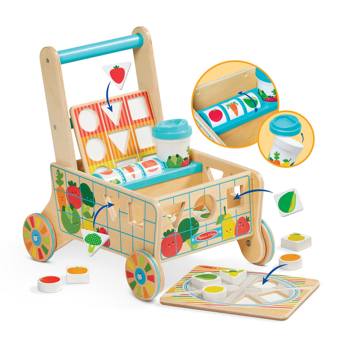 Wooden Shape Sorting Grocery Cart A2