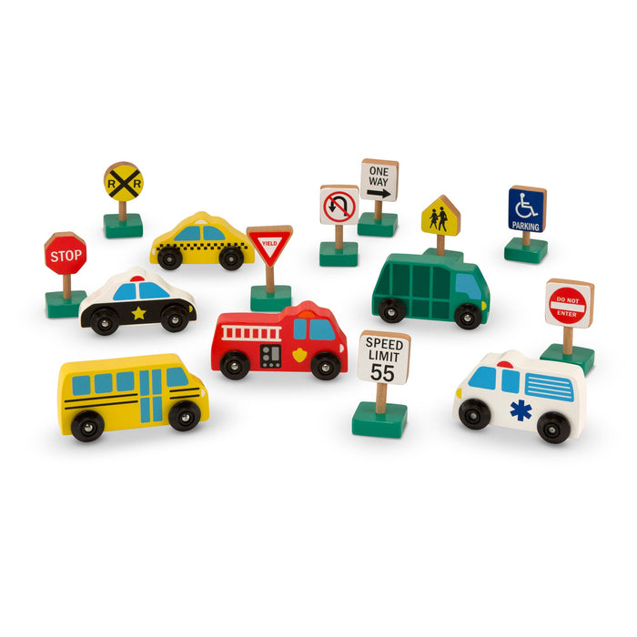 Wooden Vehicles and Traffic Signs J2