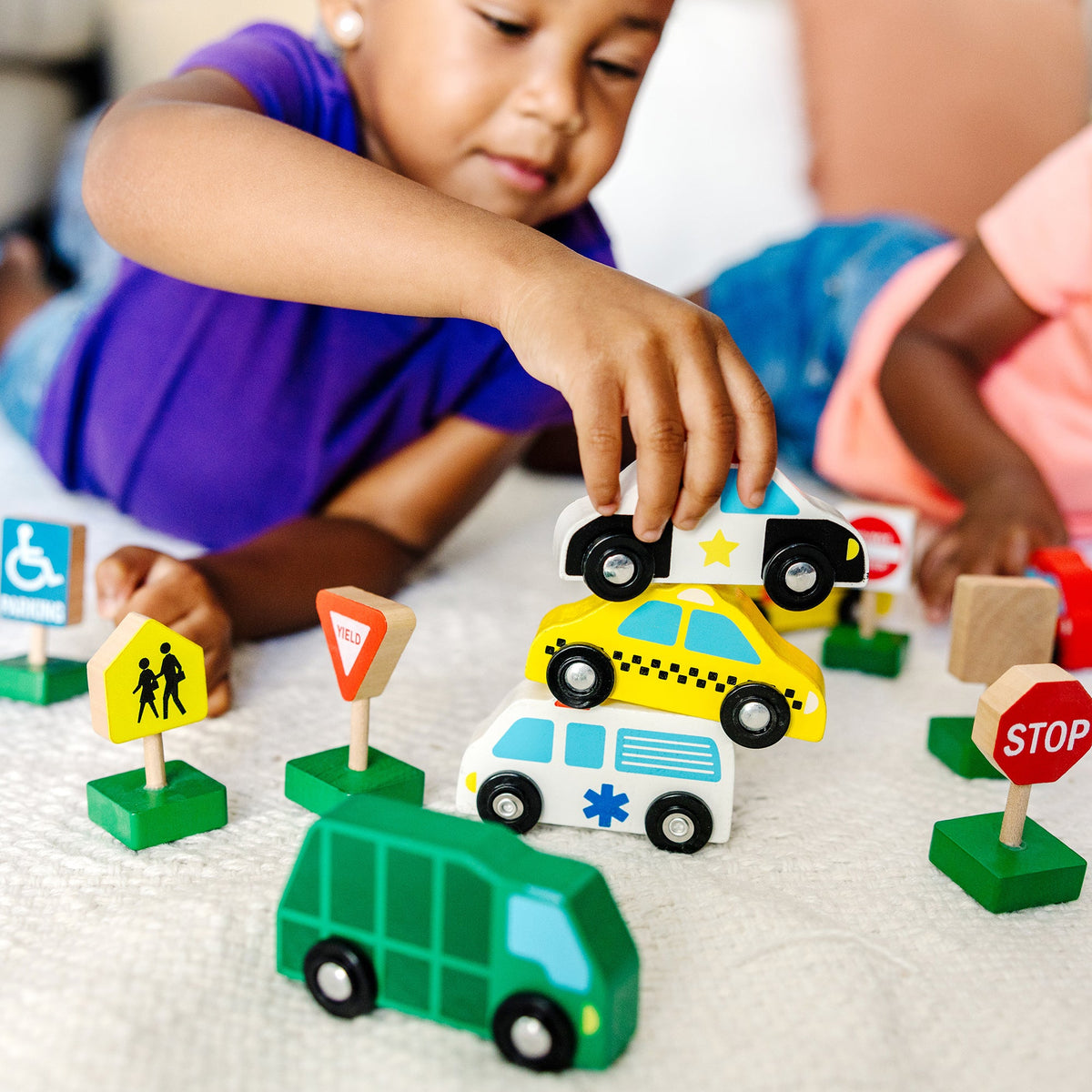 Wooden Vehicles and Traffic Signs J2