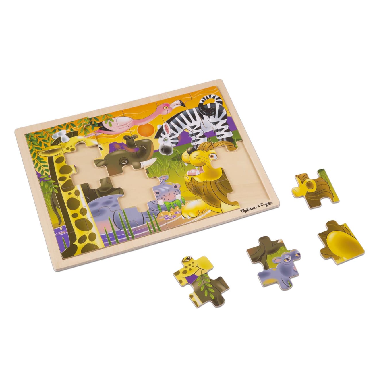 African Plains Wooden Jigsaw Puzzle - 24 Pieces K2