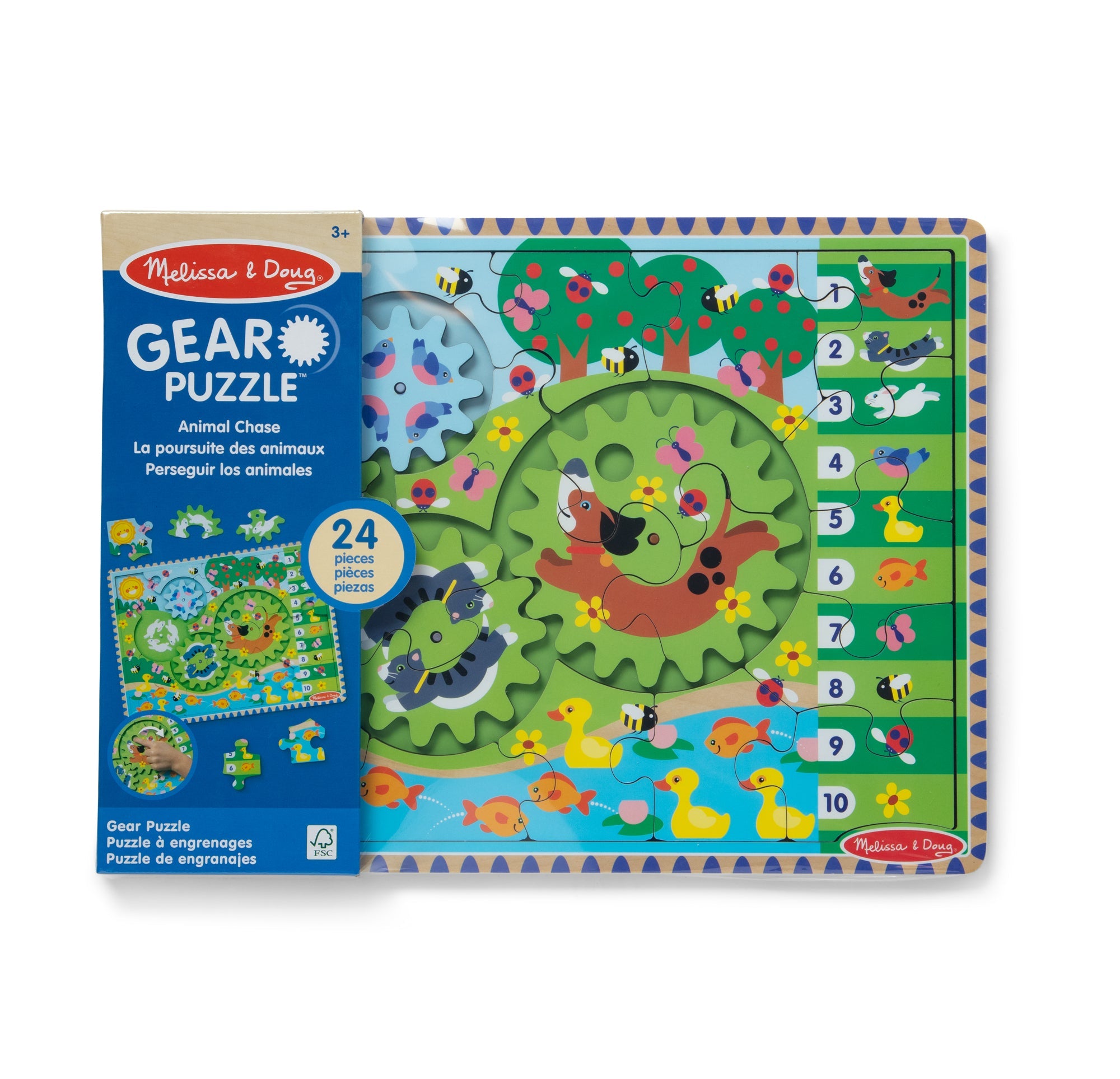 Animal Chase I-Spy Wooden Gear Puzzle I7