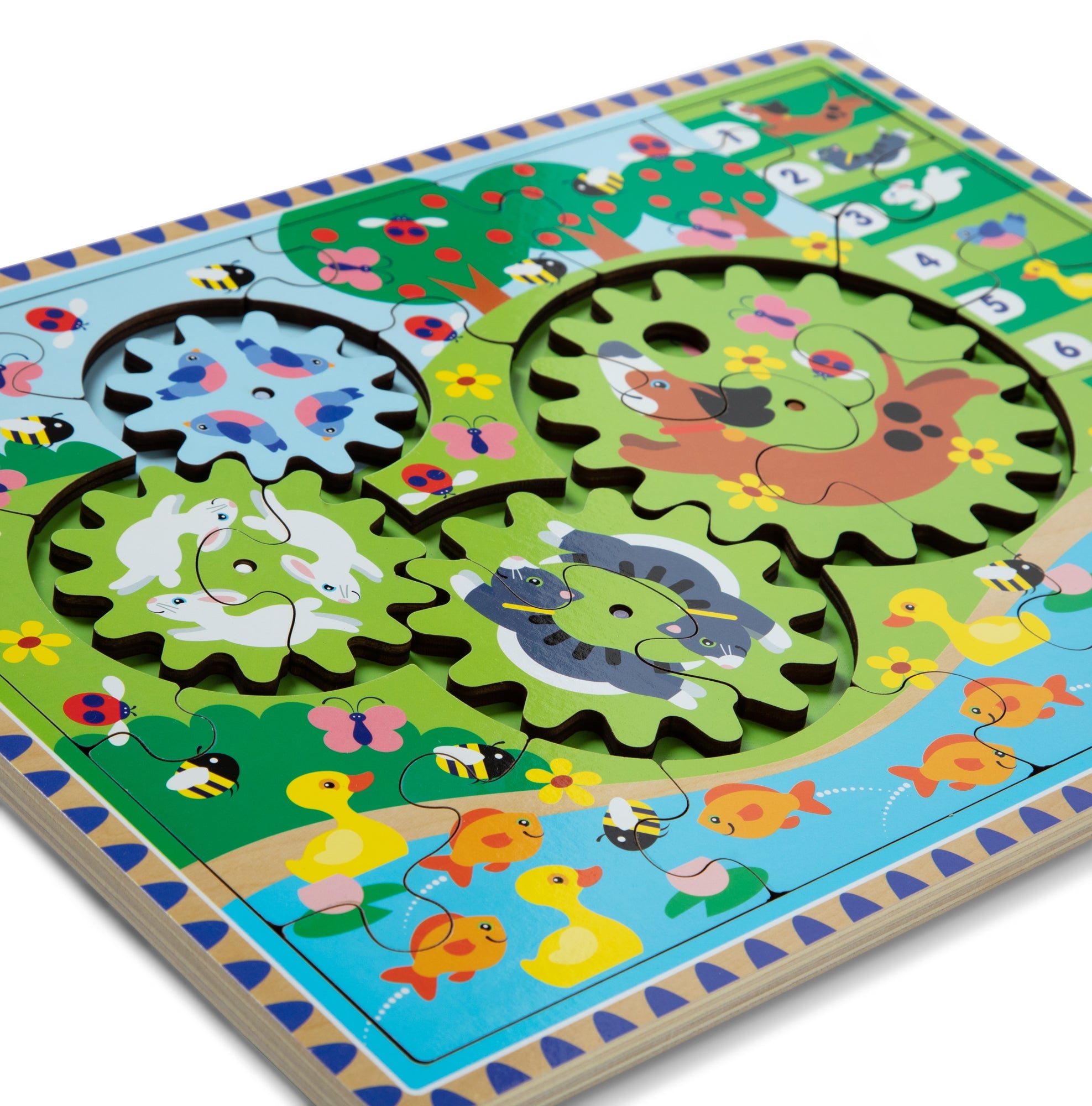 Animal Chase I-Spy Wooden Gear Puzzle I7