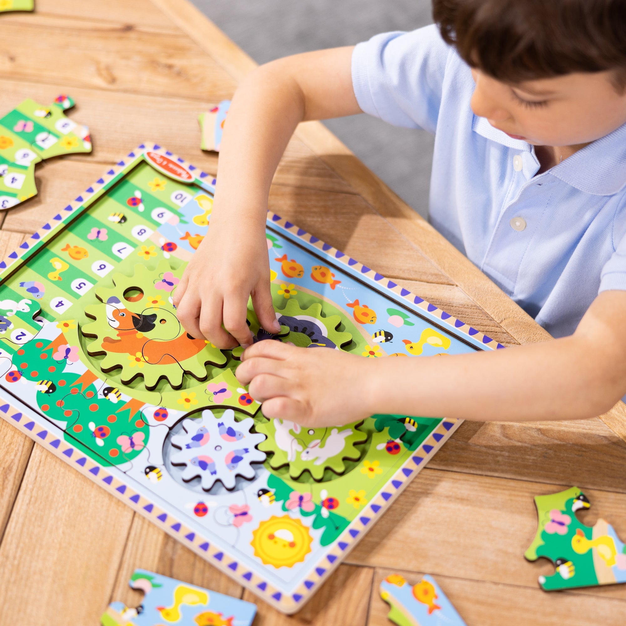 Animal Chase I-Spy Wooden Gear Puzzle I7