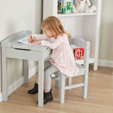 Child's Lift-Top Desk & Chair - Gray C1