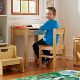 Child's Lift-Top Desk & Chair - Honey C1