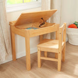 Child's Lift-Top Desk & Chair - Honey C1