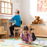Child's Lift-Top Desk & Chair - Honey C1