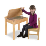 Child's Lift-Top Desk & Chair - Honey C1