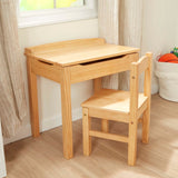 Child's Lift-Top Desk & Chair - Honey C1
