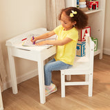 Child's Lift-Top Desk & Chair - White Z8