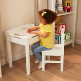Child's Lift-Top Desk & Chair - White Z8