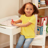 Child's Lift-Top Desk & Chair - White Z8