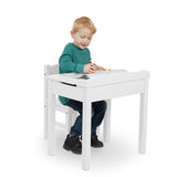 Child's Lift-Top Desk & Chair - White Z8
