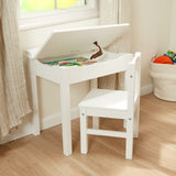 Child's Lift-Top Desk & Chair - White Z8