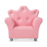 Child’s Crown Armchair – Pink Faux Leather K4