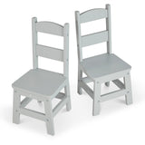 Child’s Wooden Chair Pair – Gray Y2