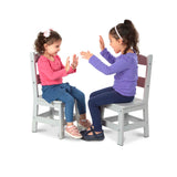 Child’s Wooden Chair Pair – Gray Y2