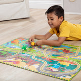 Dinosaur Adventure Tracks Floor Puzzle – 48 Pieces + 2 Wind-Up Dinosaurs N2