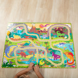 Dinosaur Adventure Tracks Floor Puzzle – 48 Pieces + 2 Wind-Up Dinosaurs N2