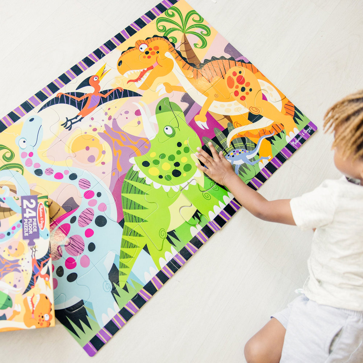 Dinosaur Dawn Floor Puzzle - 24 Pieces H1