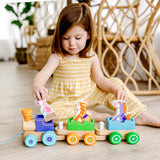 First Play Wooden Rocking Farm Animals Pull Train F8