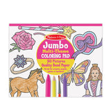 Jumbo 50-Page Kids' Coloring Pad - Horses, Hearts, Flowers, and More T2