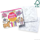 Jumbo 50-Page Kids' Coloring Pad - Horses, Hearts, Flowers, and More T2