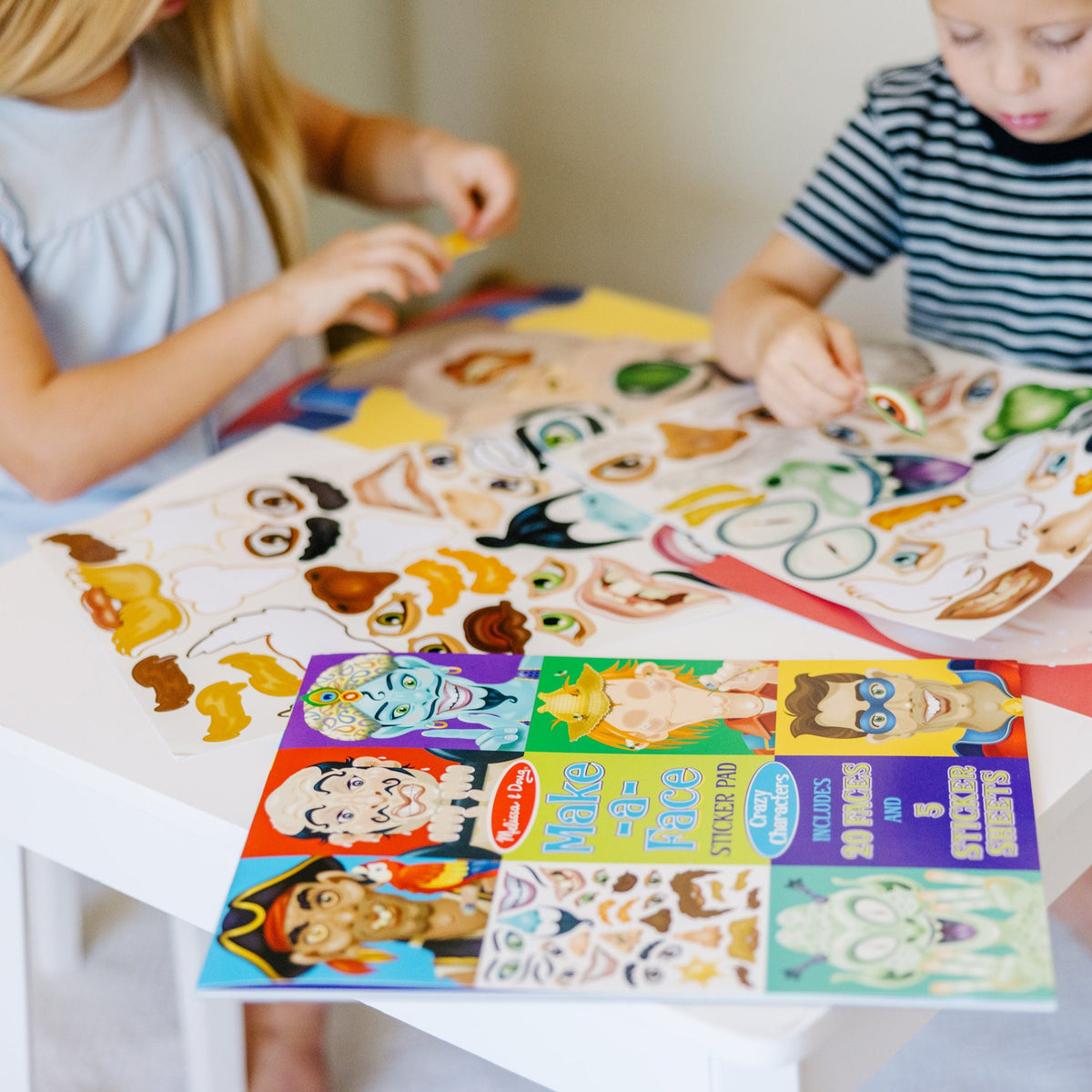 Make-a-Face Sticker Pad - Crazy Characters A4