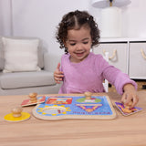Ms. Rachel™ Wooden Peek-a-Boo Jumbo Peg Puzzle – 4 Pieces L7