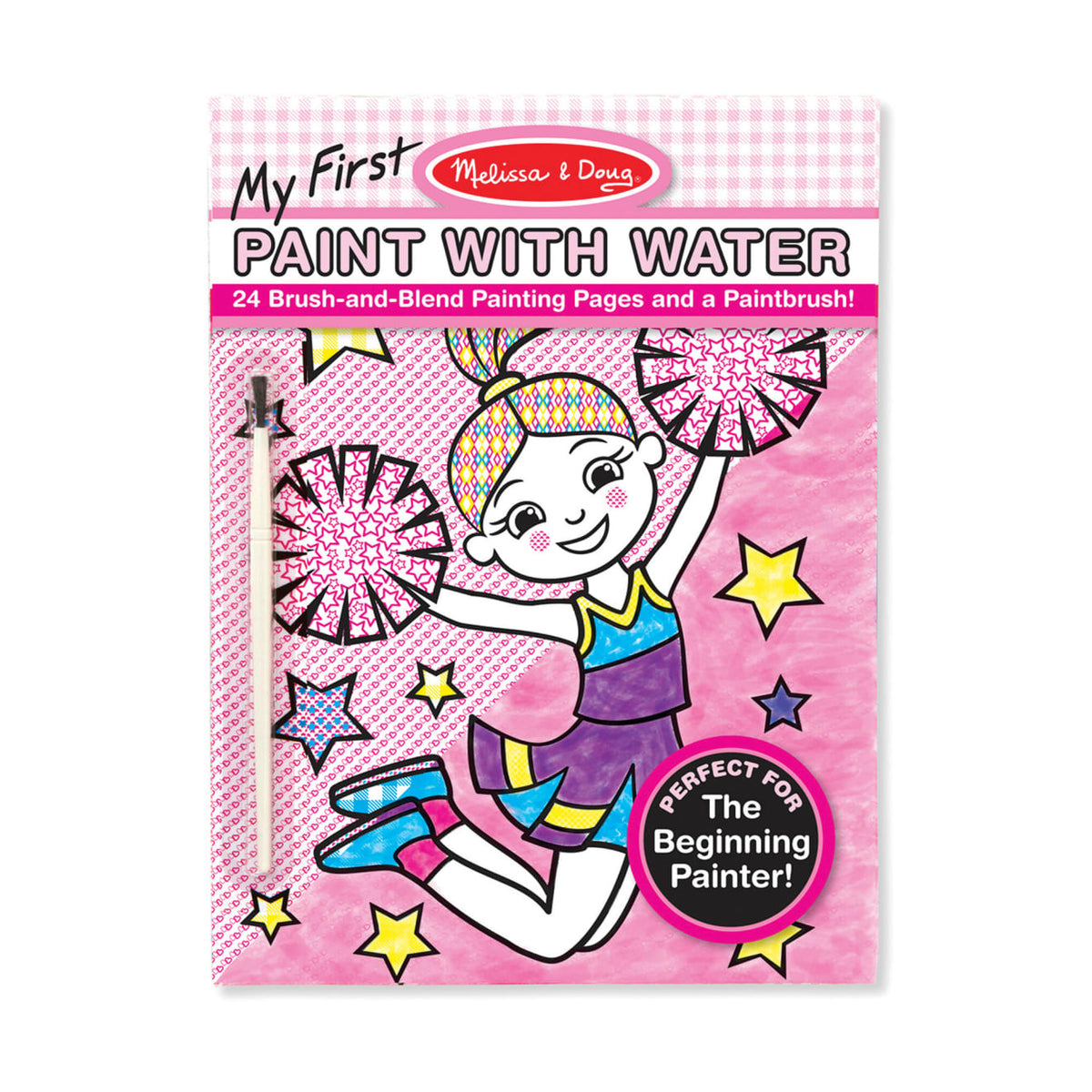 My First Paint With Water Kids' Art Pad With Paintbrush - Cheerleaders, Flowers, Fairies, and More I4