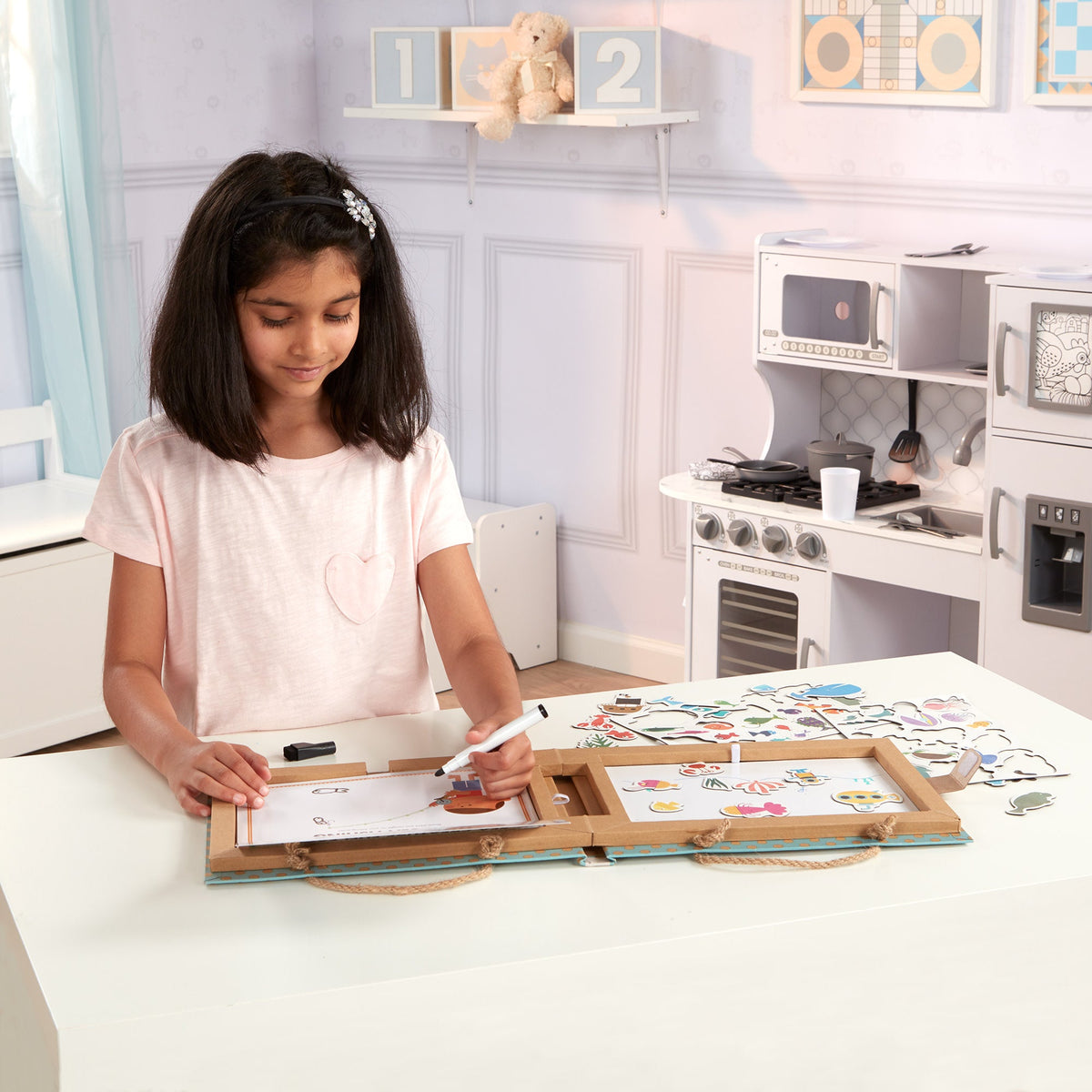Natural Play: Play, Draw, Create Reusable Drawing & Magnet Kit – Ocean Q6