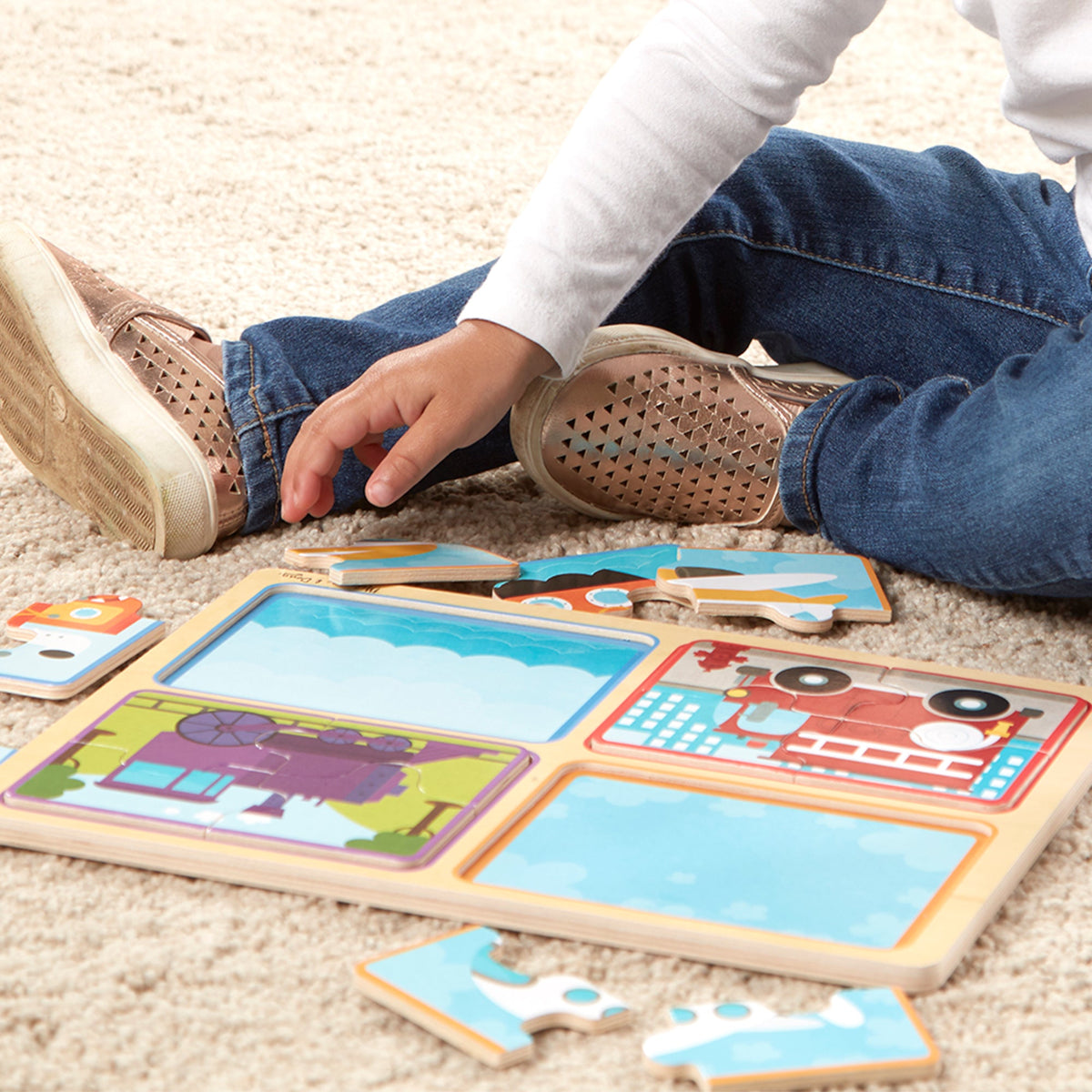 Natural Play Wooden Puzzle: Ready, Set, Go M3