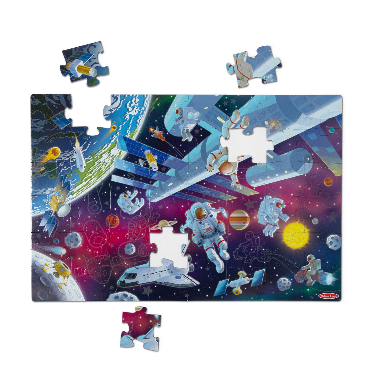 Outer Space Glow-in-the-Dark Floor Puzzle – 48 Pieces T9