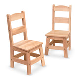 Pair of Solid Wood Chairs 2-Piece Set I8