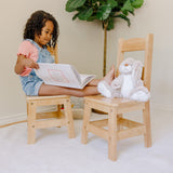 Pair of Solid Wood Chairs 2-Piece Set I8